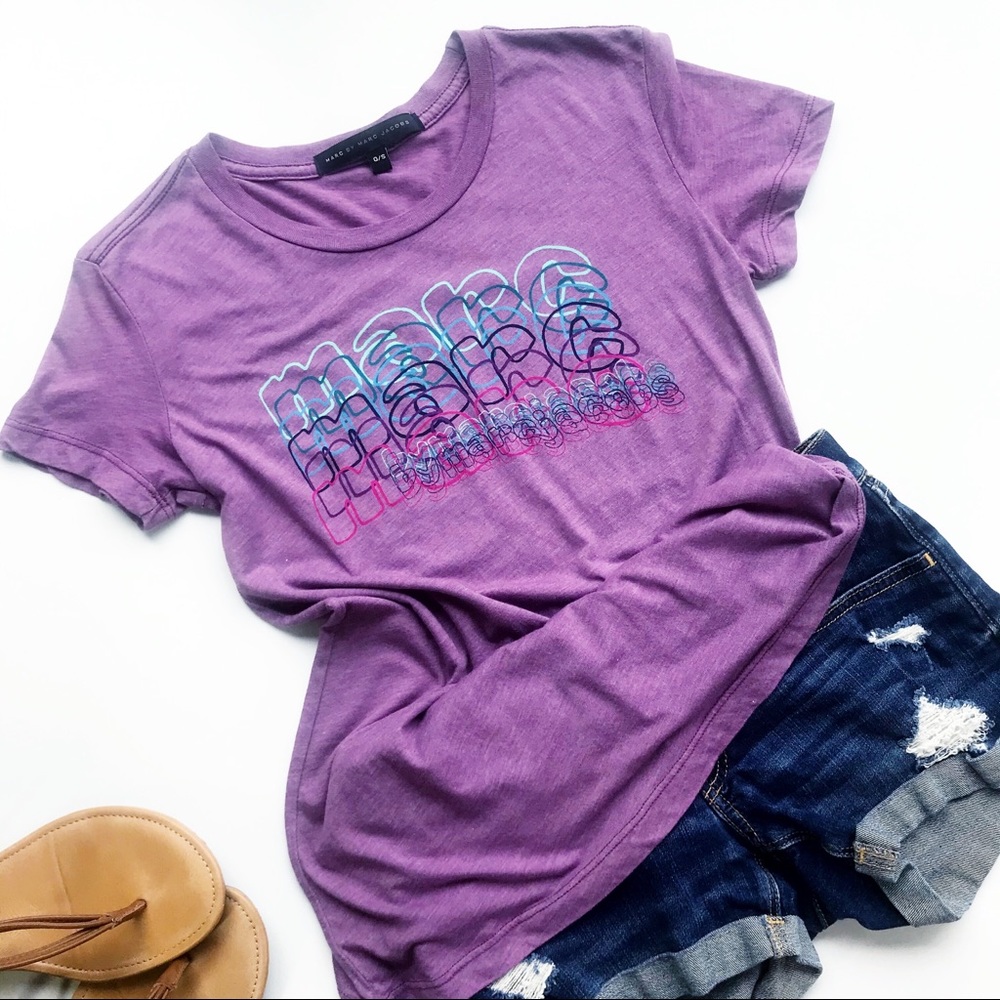 Marc Marc Jacobs Tshirt Graphic Purple Lavender